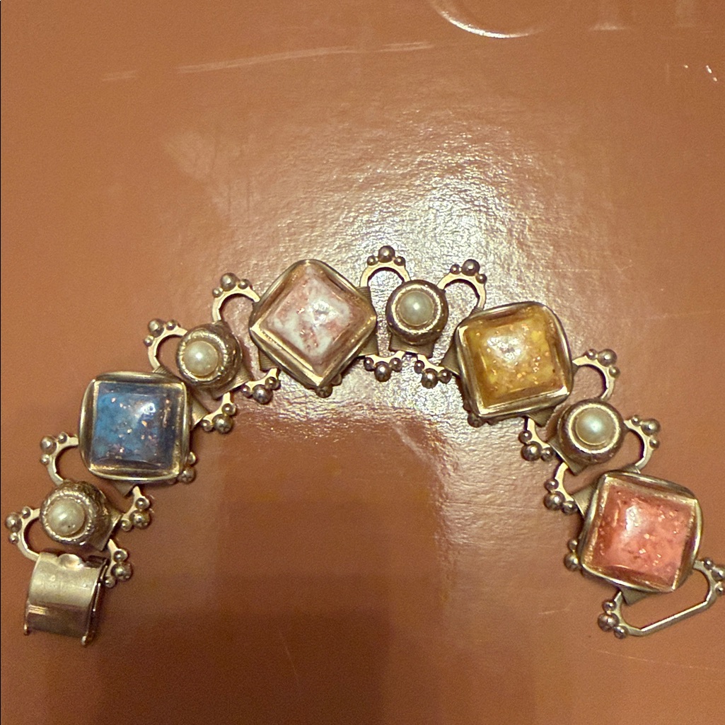 Vtg Multicolor Stone Chucky Bracelet